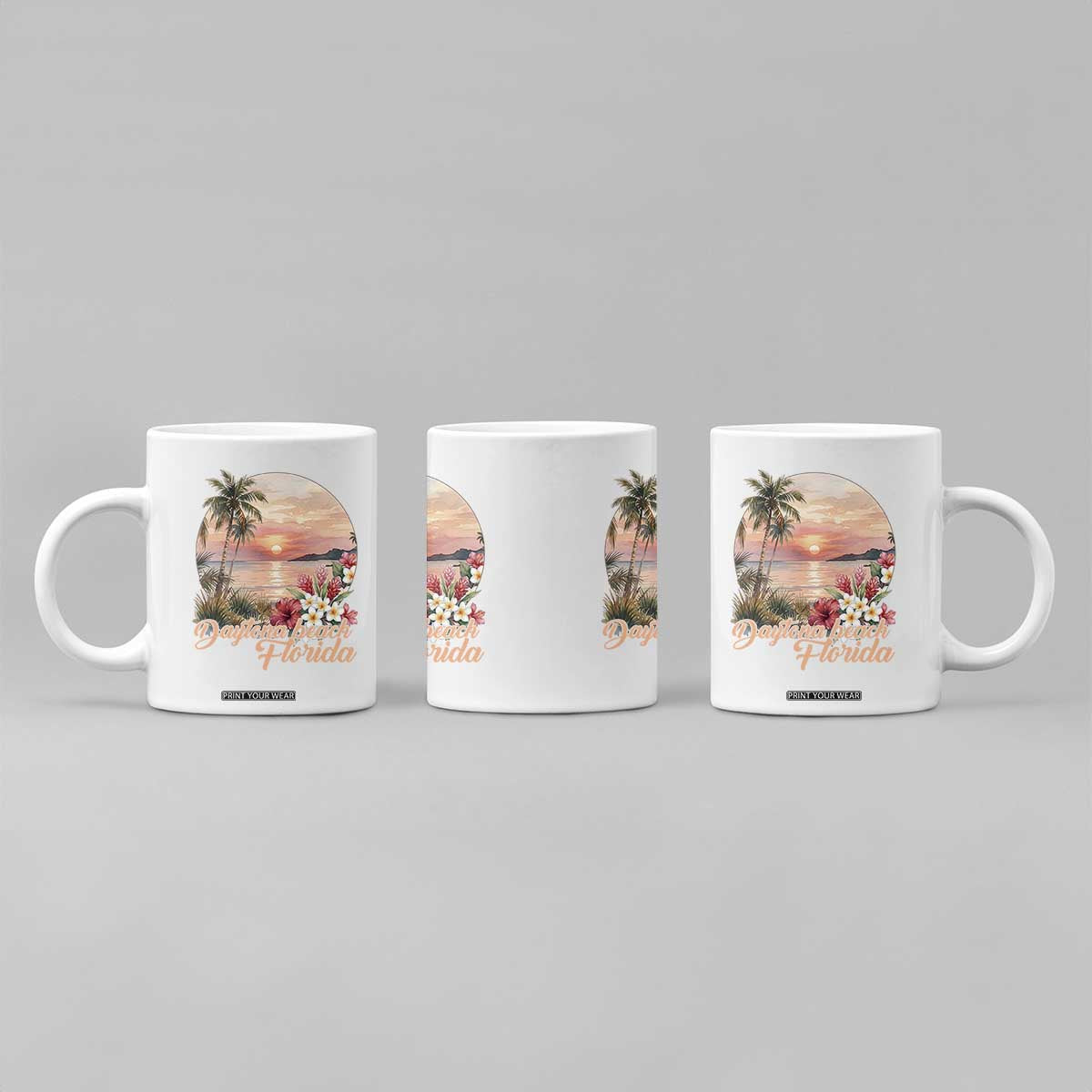 Daytona Beach Florida Coffee Mug Tropical Palm Tree Ocean Travel Gift TS12 Print Your Wear