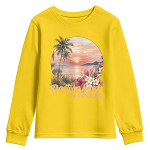 Daytona Beach Florida Youth Sweatshirt Tropical Palm Tree Ocean Travel Gift TS12 Daisy Print Your Wear