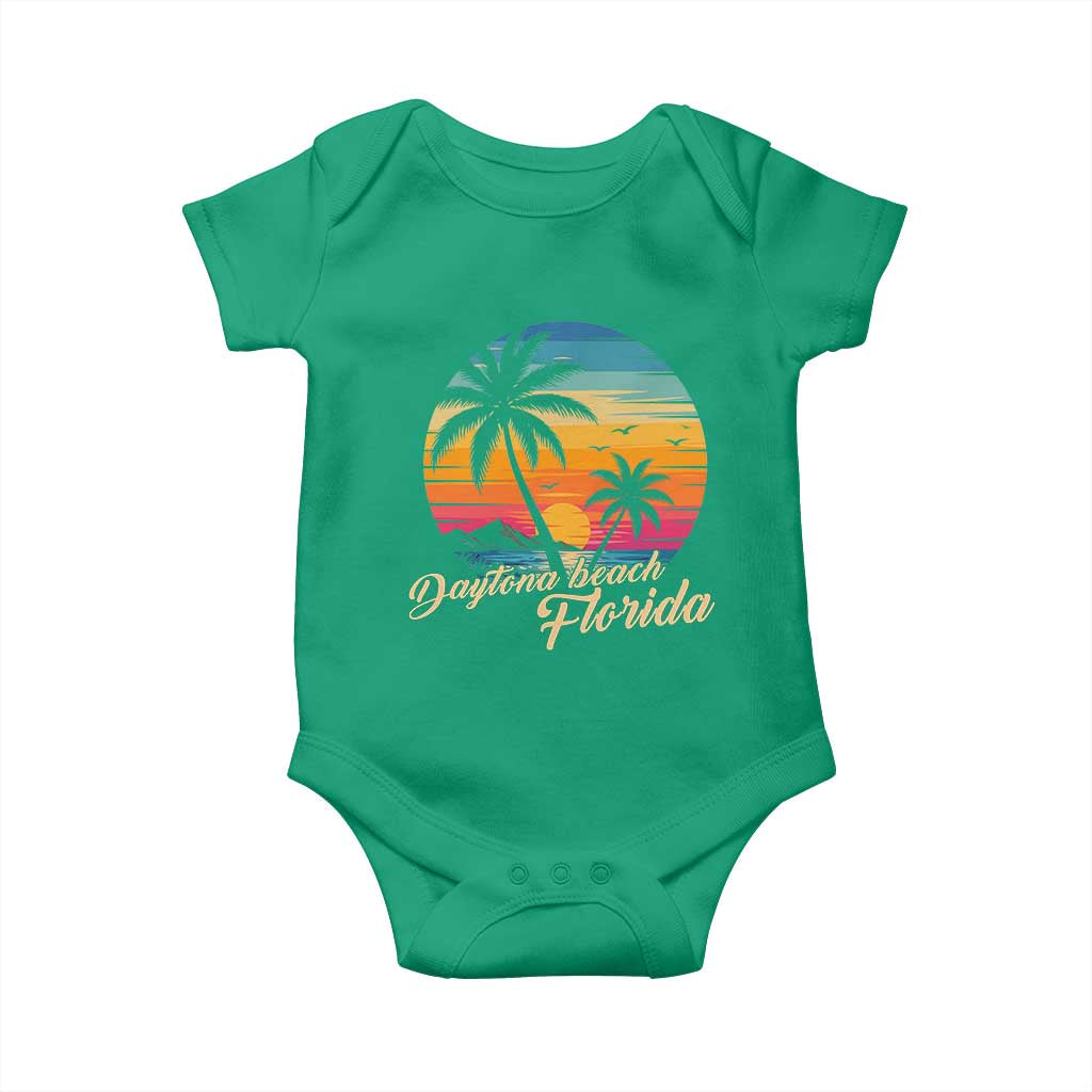 Vintage Daytona Beach Florida Baby Onesie Summer Vacation Graphic TS12 Irish Green Print Your Wear