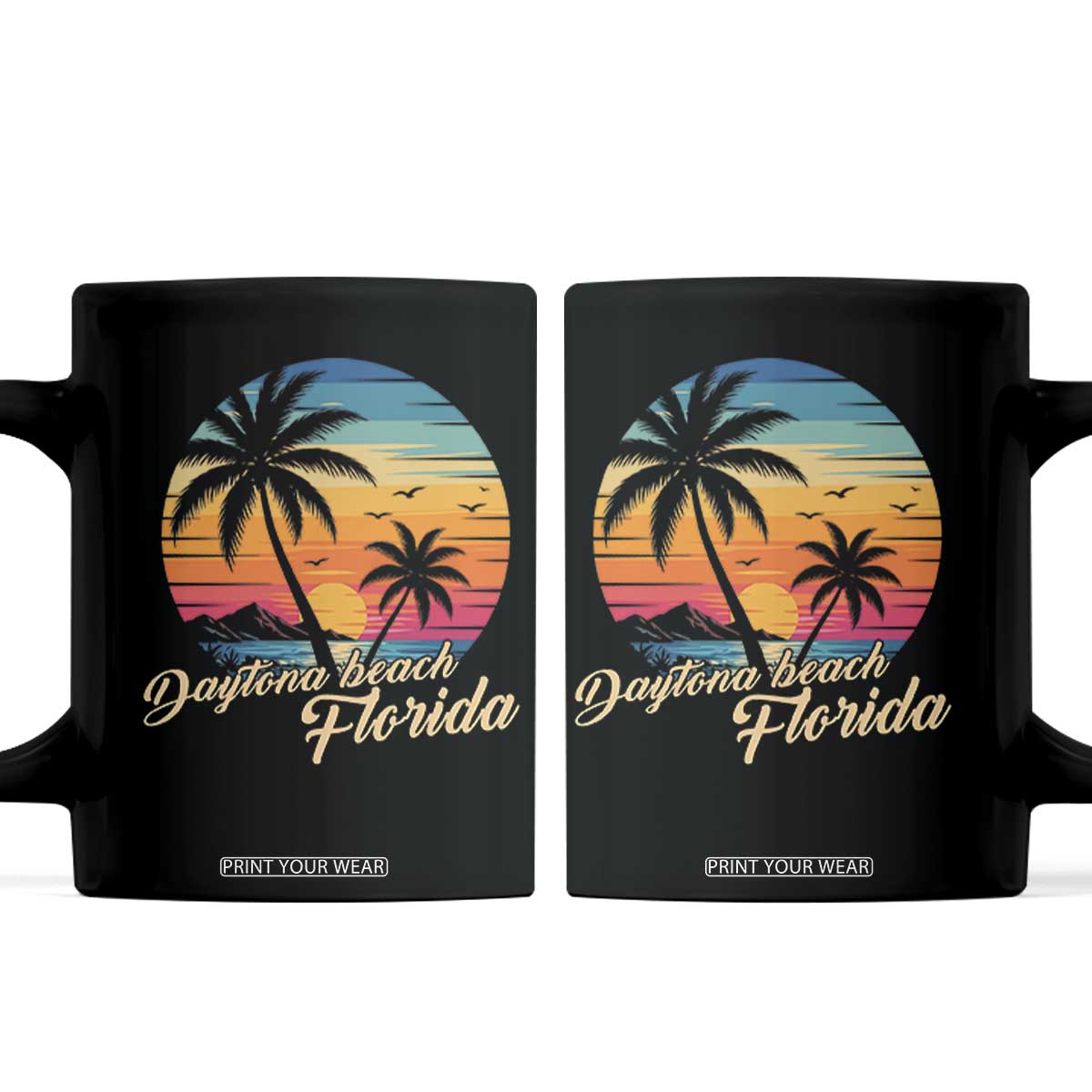 Vintage Daytona Beach Florida Coffee Mug Summer Vacation Graphic
