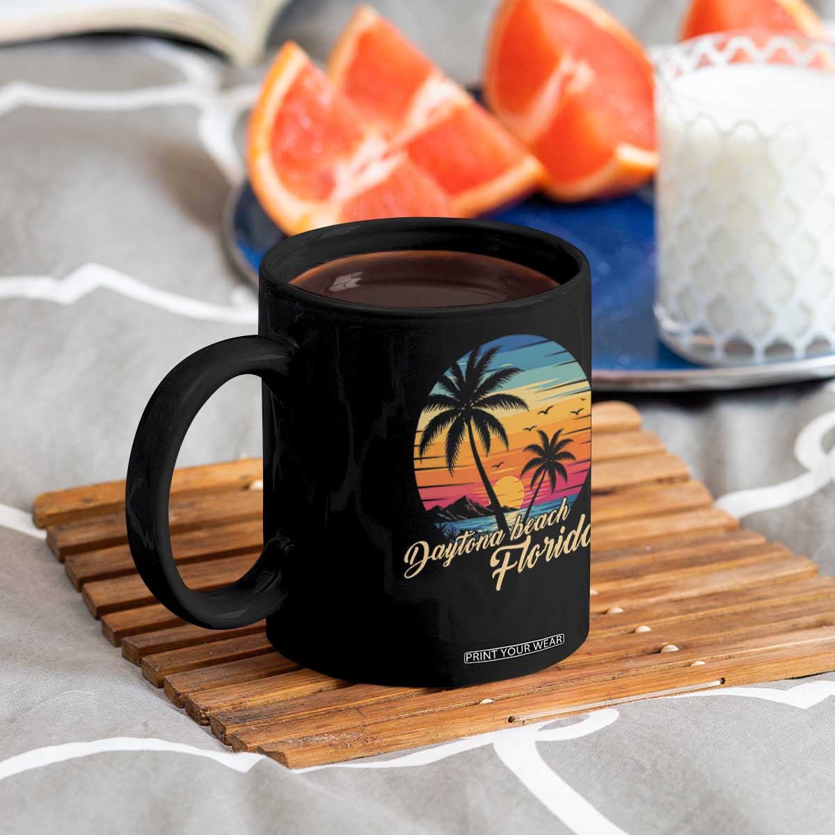 Vintage Daytona Beach Florida Coffee Mug Summer Vacation Graphic