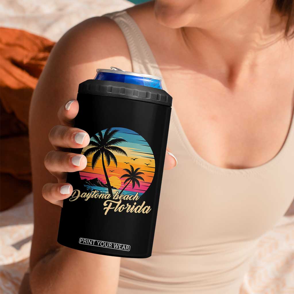 Vintage Daytona Beach Florida 4 in 1 Can Cooler Tumbler Summer Vacation Graphic TS12 Print Your Wear