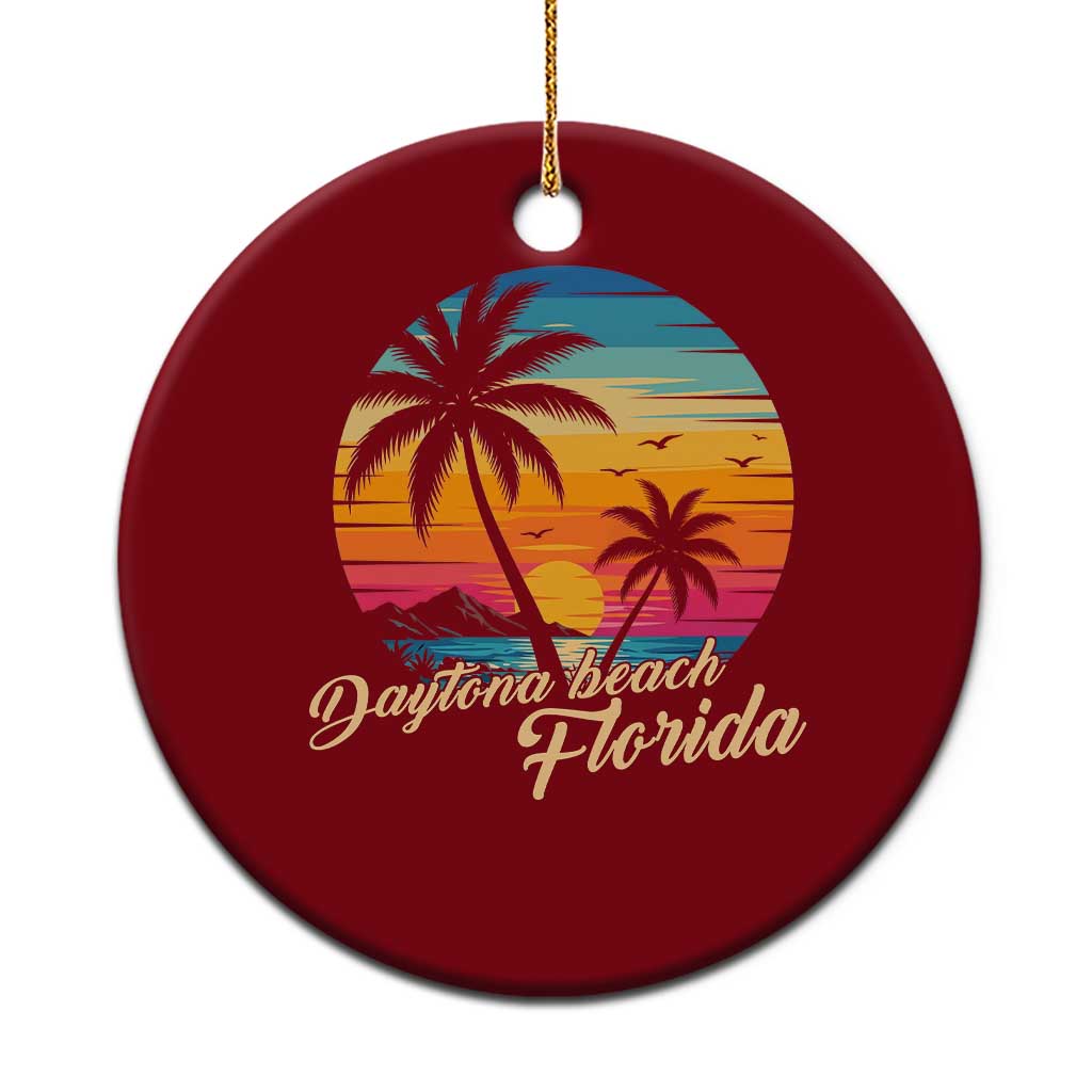 Vintage Daytona Beach Florida Ceramic Ornament Summer Vacation Graphic TS12 1pc Red Print Your Wear