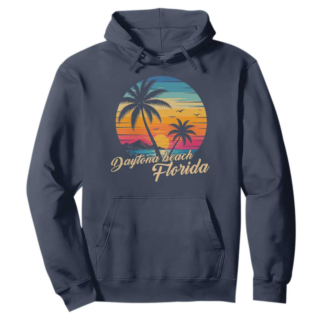 Vintage Daytona Beach Florida Hoodie Summer Vacation Graphic TS12 Navy Print Your Wear