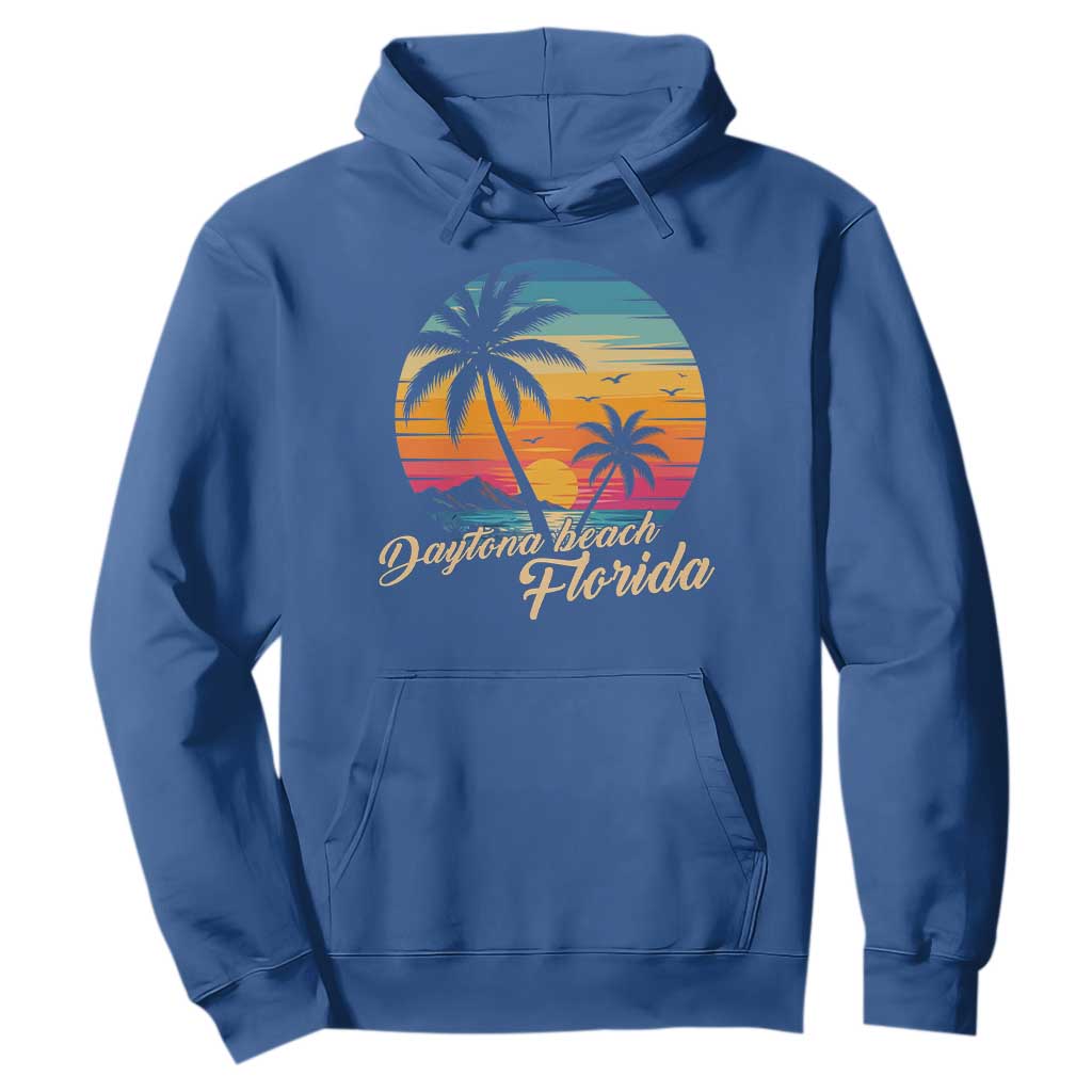 Vintage Daytona Beach Florida Hoodie Summer Vacation Graphic TS12 Royal Blue Print Your Wear