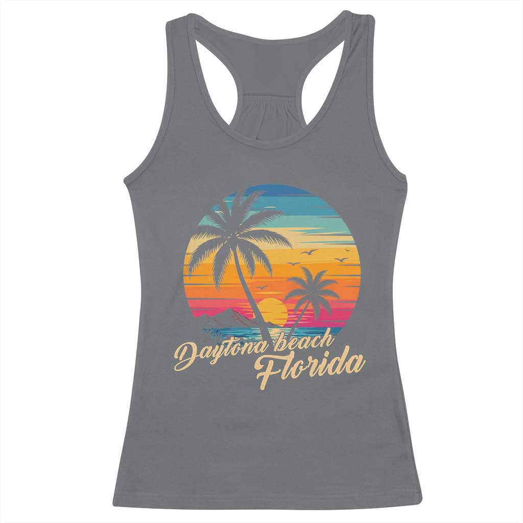 Vintage Daytona Beach Florida Racerback Tank Top Summer Vacation Graphic TS12 Charcoal Print Your Wear