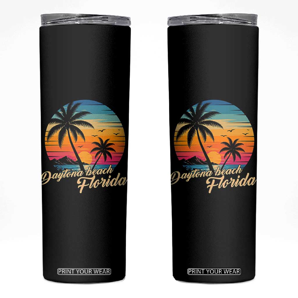 Vintage Daytona Beach Florida Skinny Tumbler Summer Vacation Graphic TS12 Black Print Your Wear