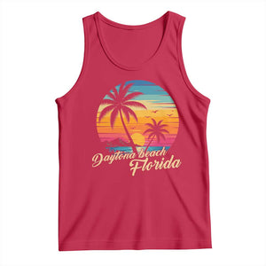 Vintage Daytona Beach Florida Tank Top Summer Vacation Graphic TS12 Red Print Your Wear