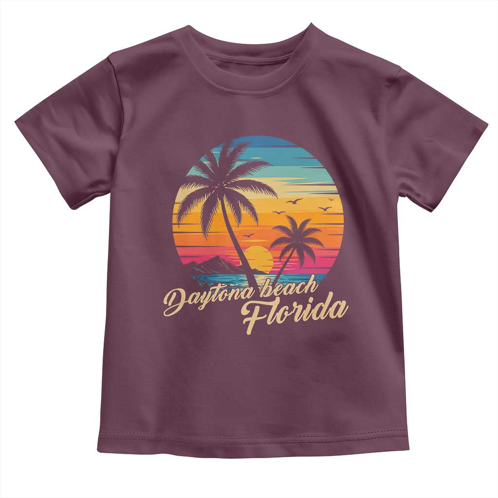 Vintage Daytona Beach Florida Toddler T Shirt Summer Vacation Graphic TS12 Maroon Print Your Wear