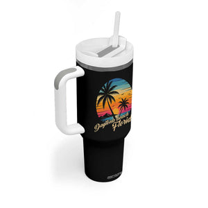 Vintage Daytona Beach Florida Tumbler With Handle Summer Vacation Graphic