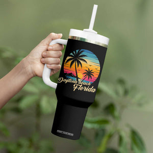 Vintage Daytona Beach Florida Tumbler With Handle Summer Vacation Graphic