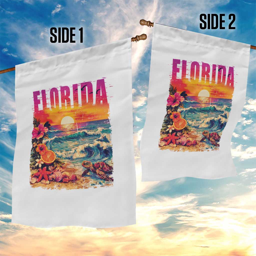 Retro Florida Beach Garden Flag Summer Vacation Gift