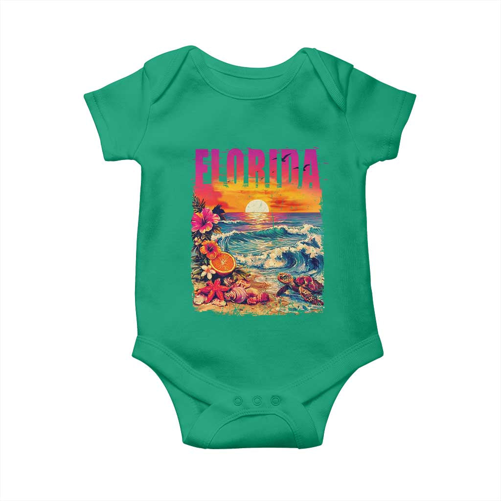 Retro Florida Beach Baby Onesie Summer Vacation Gift TS12 Irish Green Print Your Wear
