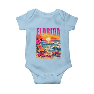 Retro Florida Beach Baby Onesie Summer Vacation Gift TS12 Light Blue Print Your Wear