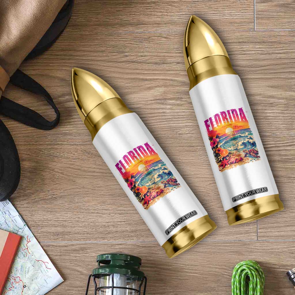 Retro Florida Beach Bullet Tumbler Summer Vacation Gift