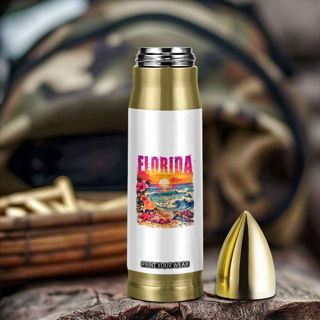 Retro Florida Beach Bullet Tumbler Summer Vacation Gift