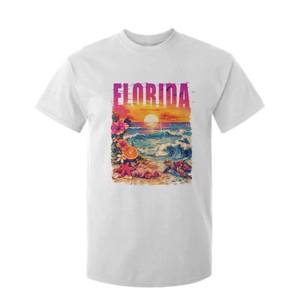 Retro Florida Beach T Shirt For Kid Summer Vacation Gift TS12 White Print Your Wear