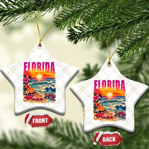 Retro Florida Beach Ceramic Ornament Summer Vacation Gift