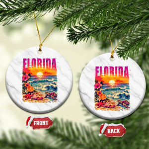 Retro Florida Beach Ceramic Ornament Summer Vacation Gift