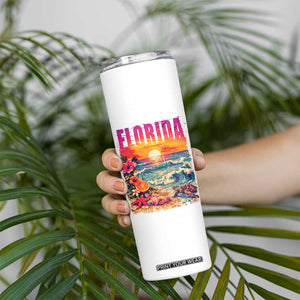 Retro Florida Beach Skinny Tumbler Summer Vacation Gift TS12 Print Your Wear
