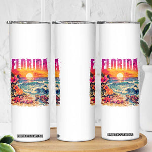 Retro Florida Beach Skinny Tumbler Summer Vacation Gift TS12 Print Your Wear