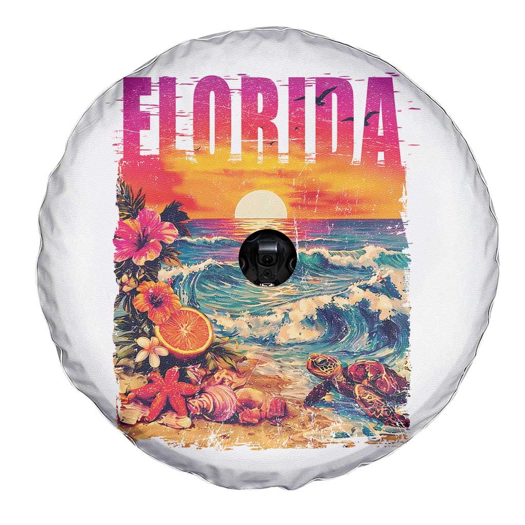 Retro Florida Beach Spare Tire Cover Summer Vacation Gift TS12 Print Your Wear