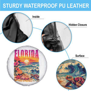 Retro Florida Beach Spare Tire Cover Summer Vacation Gift TS12 Print Your Wear