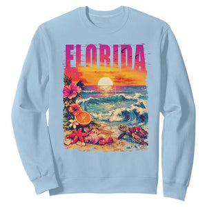 Retro Florida Beach Sweatshirt Summer Vacation Gift