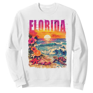 Retro Florida Beach Sweatshirt Summer Vacation Gift