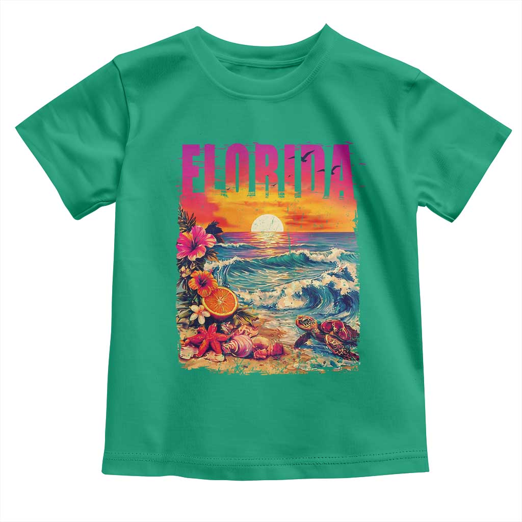 Retro Florida Beach Toddler T Shirt Summer Vacation Gift