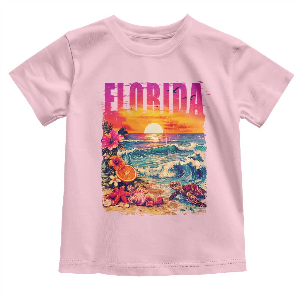 Retro Florida Beach Toddler T Shirt Summer Vacation Gift