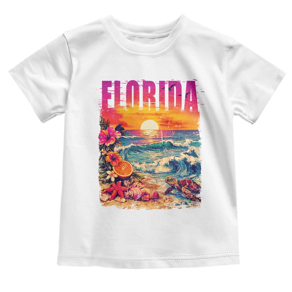 Retro Florida Beach Toddler T Shirt Summer Vacation Gift