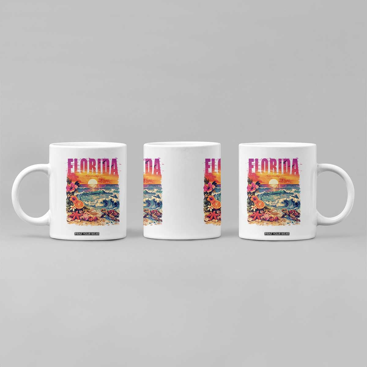 Retro Florida Beach Coffee Mug Summer Vacation Gift