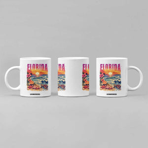 Retro Florida Beach Coffee Mug Summer Vacation Gift