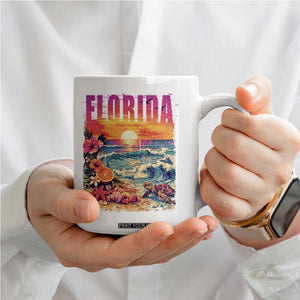 Retro Florida Beach Coffee Mug Summer Vacation Gift