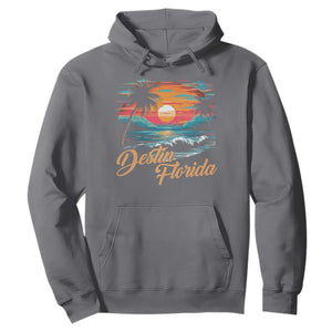 Destin Florida Beach Hoodie Retro Sunset Palm Tree Graphic