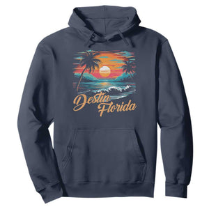 Destin Florida Beach Hoodie Retro Sunset Palm Tree Graphic