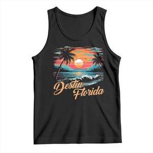 Destin Florida Beach Tank Top Retro Sunset Palm Tree Graphic TS12 Black Print Your Wear