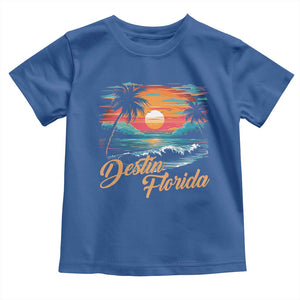 Destin Florida Beach Toddler T Shirt Retro Sunset Palm Tree Graphic TS12 Royal Blue Print Your Wear