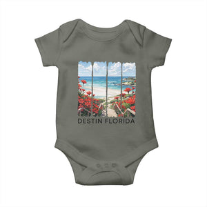 Destin Florida Baby Onesie Summer Travel Beach Vacation Gift TS12 Military Green Print Your Wear