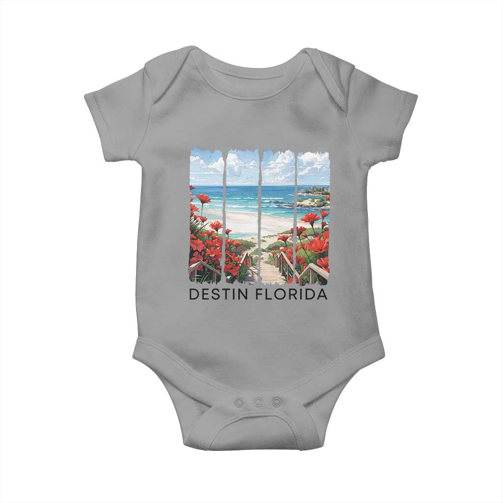 Destin Florida Baby Onesie Summer Travel Beach Vacation Gift TS12 Sport Gray Print Your Wear