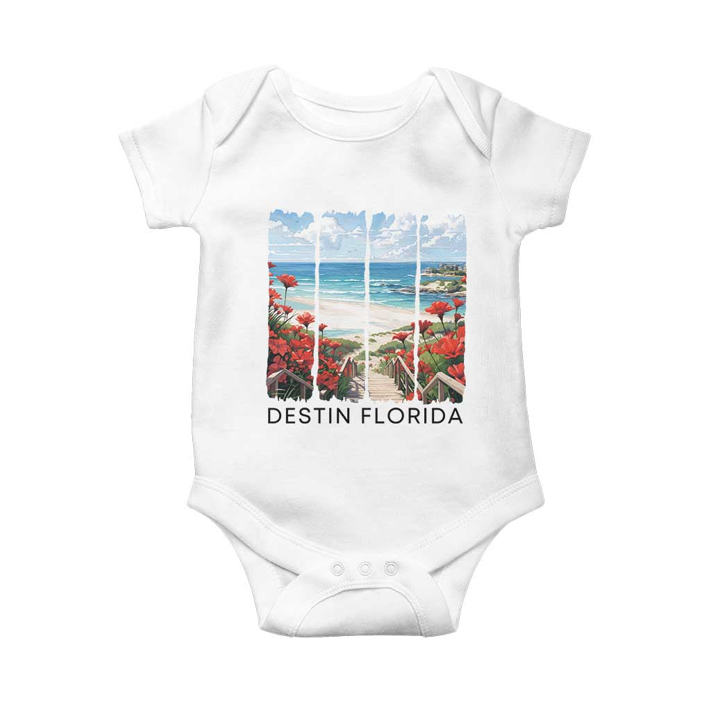 Destin Florida Baby Onesie Summer Travel Beach Vacation Gift TS12 White Print Your Wear
