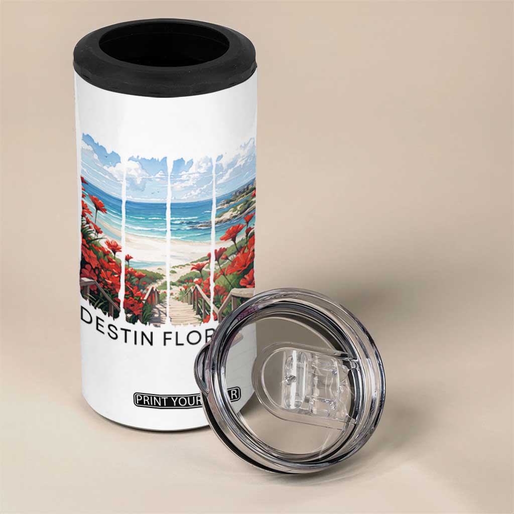 Destin Florida 4 in 1 Can Cooler Tumbler Summer Travel Beach Vacation Gift TS12 Print Your Wear