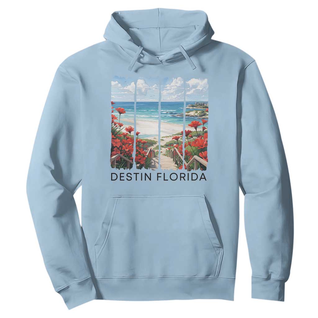 Destin Florida Hoodie Summer Travel Beach Vacation Gift TS12 Light Blue Print Your Wear