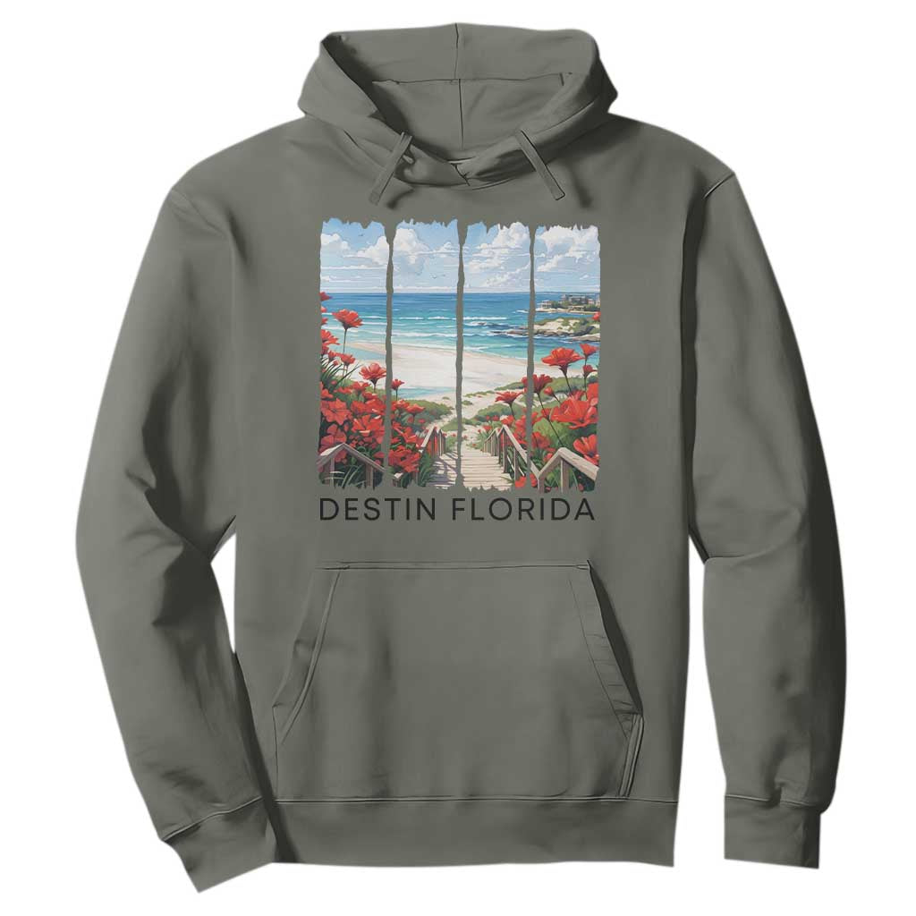 Destin Florida Hoodie Summer Travel Beach Vacation Gift TS12 Military Green Print Your Wear