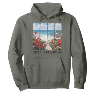 Destin Florida Hoodie Summer Travel Beach Vacation Gift TS12 Military Green Print Your Wear