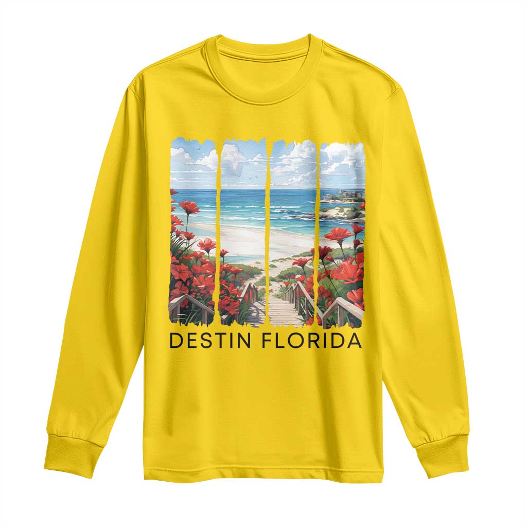 Destin Florida Long Sleeve Shirt Summer Travel Beach Vacation Gift TS12 Daisy Print Your Wear