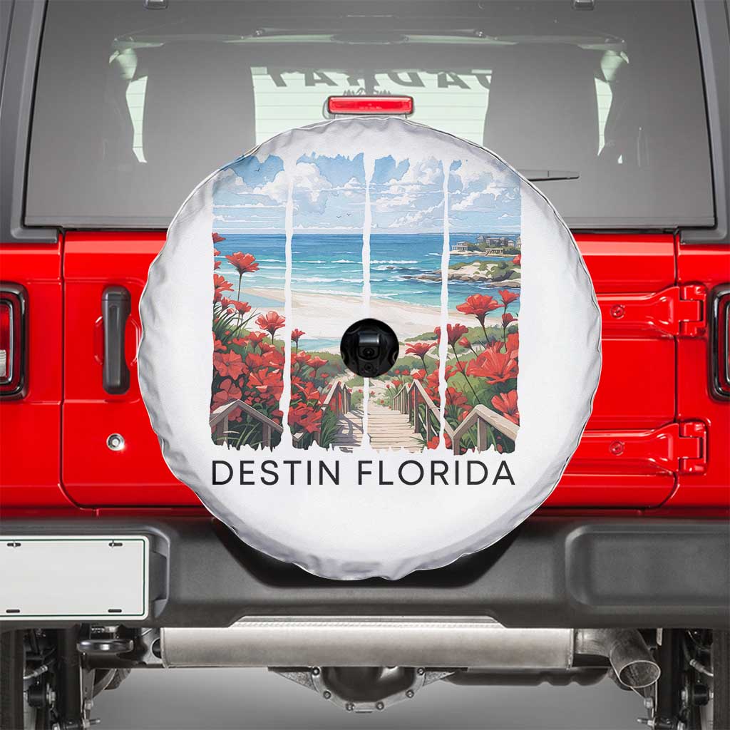 Destin Florida Spare Tire Cover Summer Travel Beach Vacation Gift TS12 White Print Your Wear