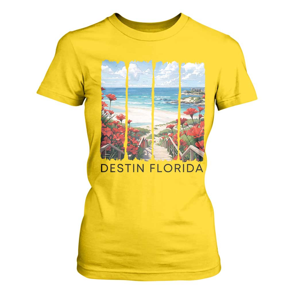 Destin Florida T Shirt For Women Summer Travel Beach Vacation Gift TS12 Daisy Print Your Wear
