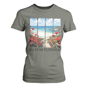 Destin Florida T Shirt For Women Summer Travel Beach Vacation Gift TS12 Military Green Print Your Wear